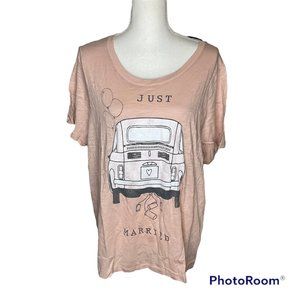Grayson Threads Women's Short Sleeve Graphic T-Shirt Just Married 2X